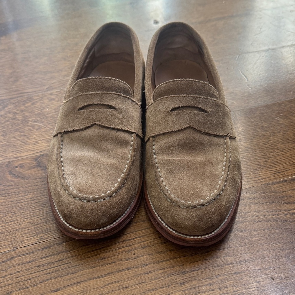 J-Cree Light Brown Suede Penny Loafers (8.5)